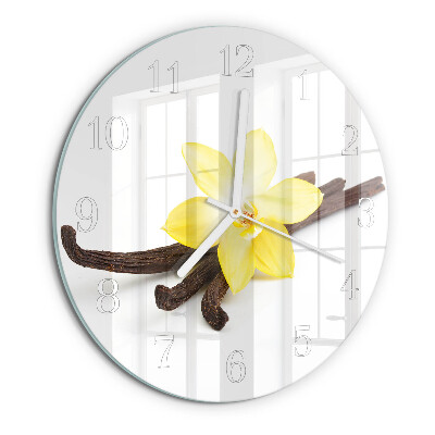 Glas wanduhr Vanilleorchidee