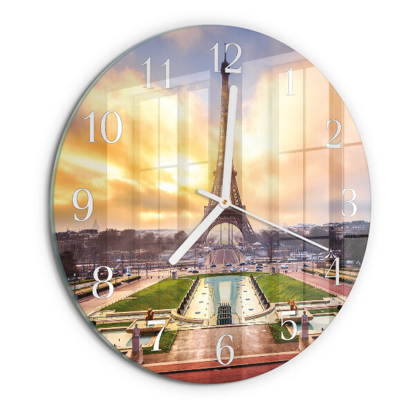 Glas wanduhr Eiffelturm