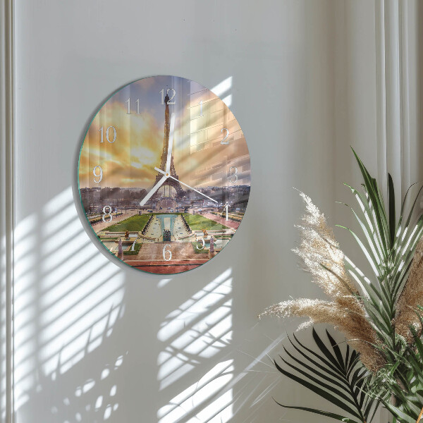Glas wanduhr Eiffelturm