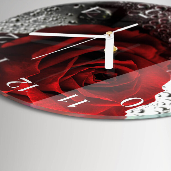 Glas wanduhr Rose