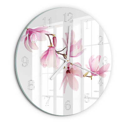 Glas wanduhr Magnolie