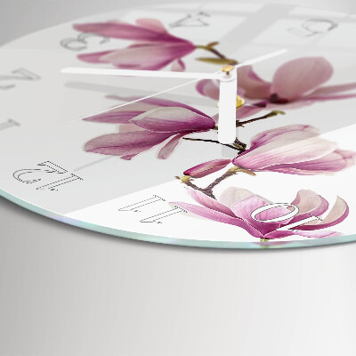 Glas wanduhr Magnolie