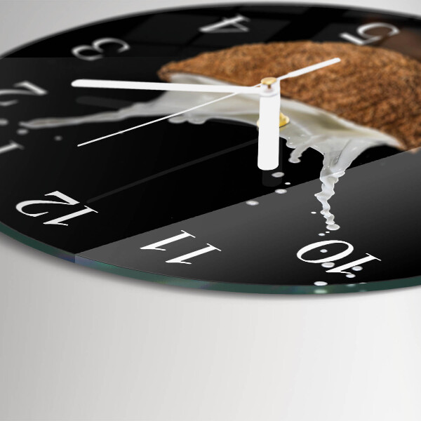 Glas wanduhr Kokosnuss