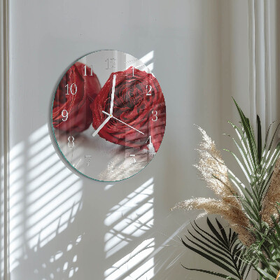 Glas wanduhr Blumen