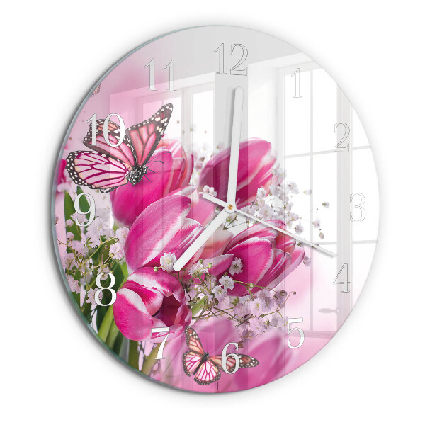 Glas wanduhr Schmetterling