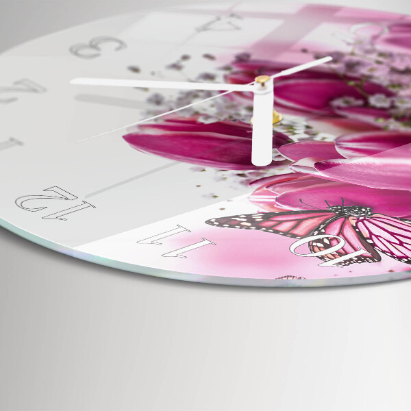Glas wanduhr Schmetterling
