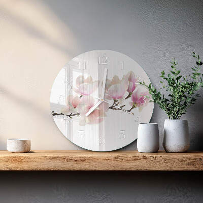 Glas wanduhr Magnolie