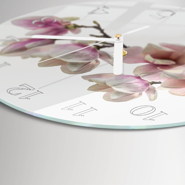 Glas wanduhr Magnolie