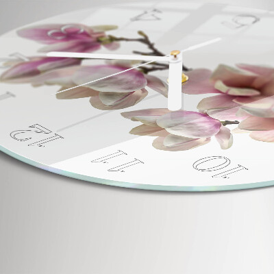 Glas wanduhr Magnolie