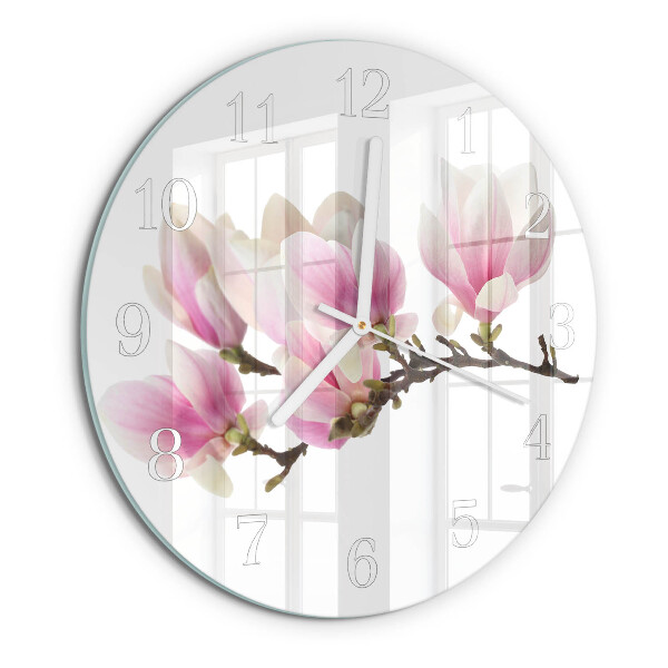 Glas wanduhr Magnolie