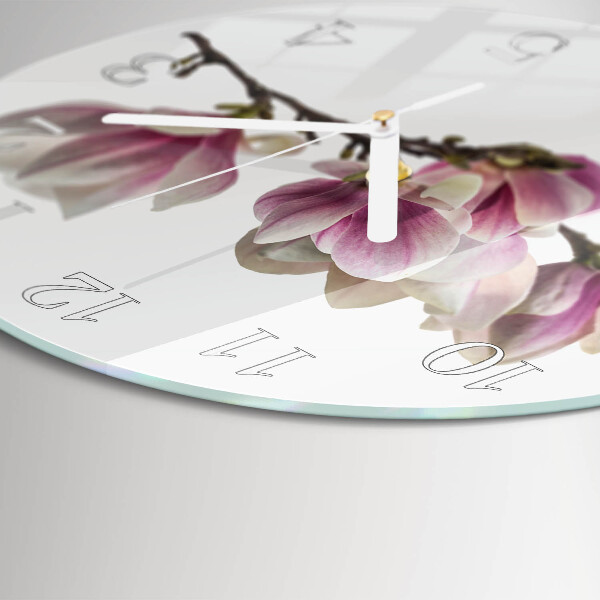 Glas wanduhr Magnolie