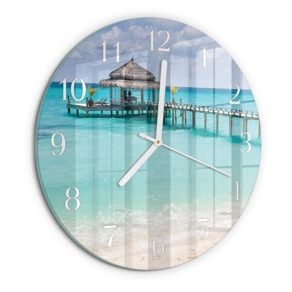 Glas wanduhr Strand