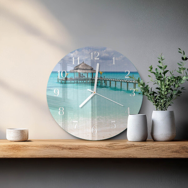 Glas wanduhr Strand