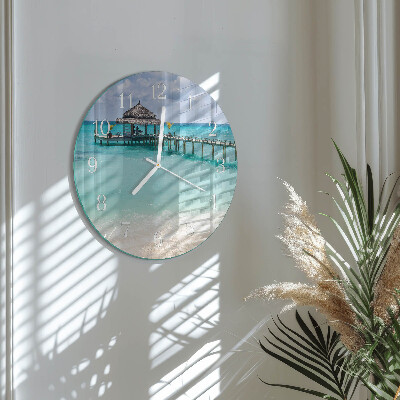 Glas wanduhr Strand