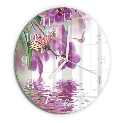 Glas wanduhr Schmetterlinge