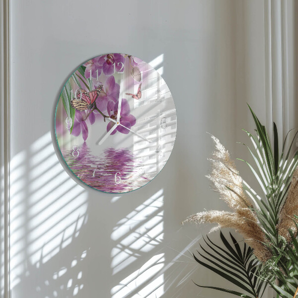 Glas wanduhr Schmetterlinge