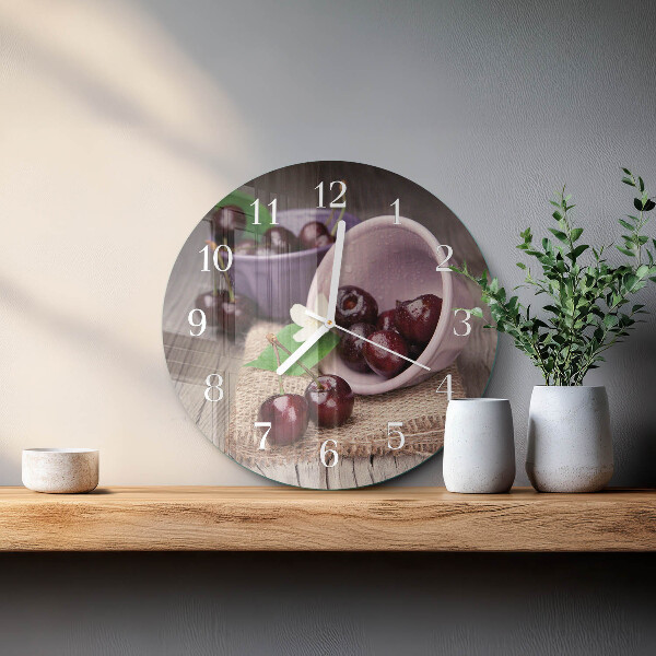 Glas wanduhr Burgunderkirschen