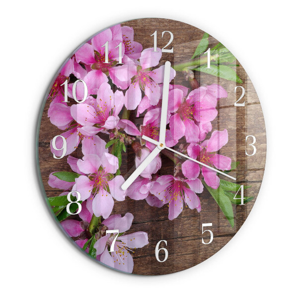Glas wanduhr Blumen