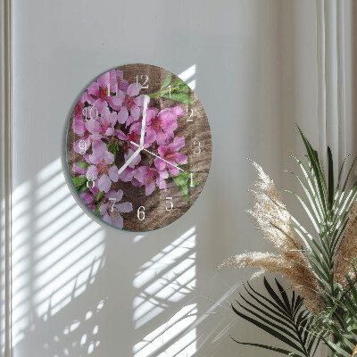 Glas wanduhr Blumen