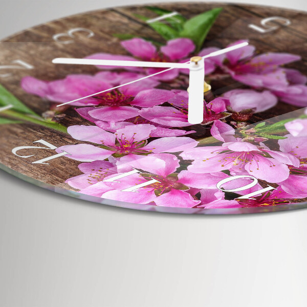 Glas wanduhr Blumen