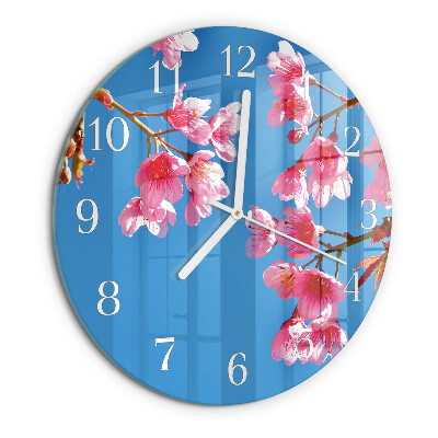Glas wanduhr Blumen