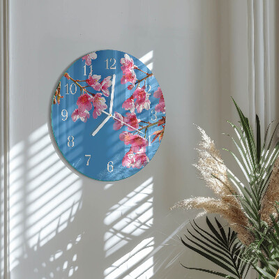 Glas wanduhr Blumen