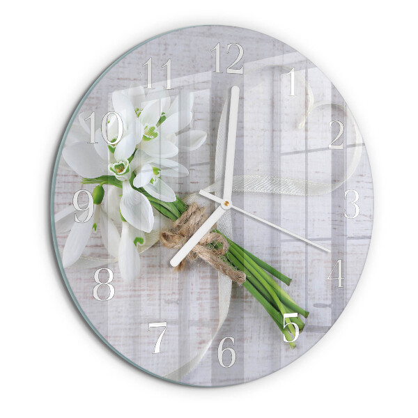Glas wanduhr Blumenstrauß