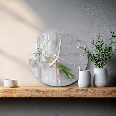 Glas wanduhr Blumenstrauß
