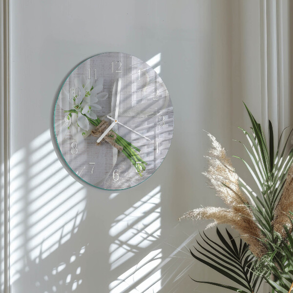 Glas wanduhr Blumenstrauß