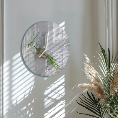 Glas wanduhr Blumenstrauß
