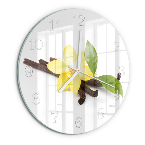 Glas wanduhr Vanilleorchidee
