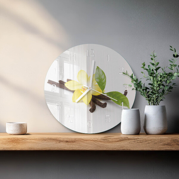 Glas wanduhr Vanilleorchidee
