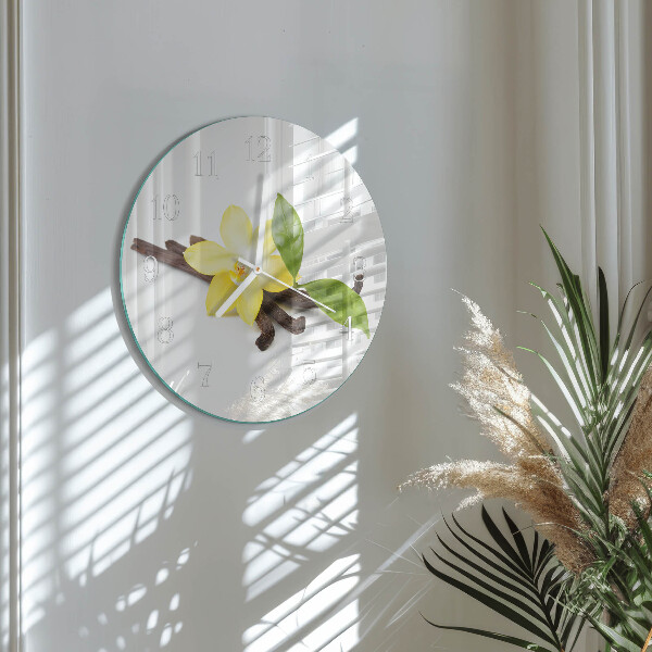 Glas wanduhr Vanilleorchidee