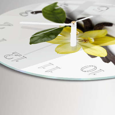 Glas wanduhr Vanilleorchidee