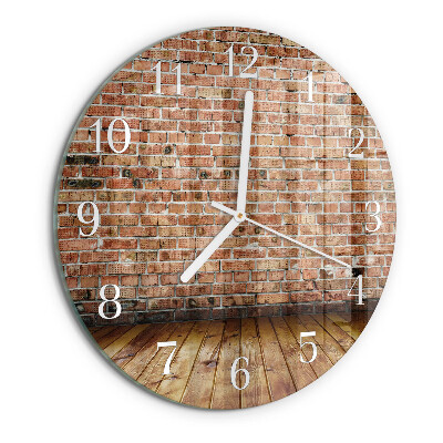 Glas wanduhr Ziegel