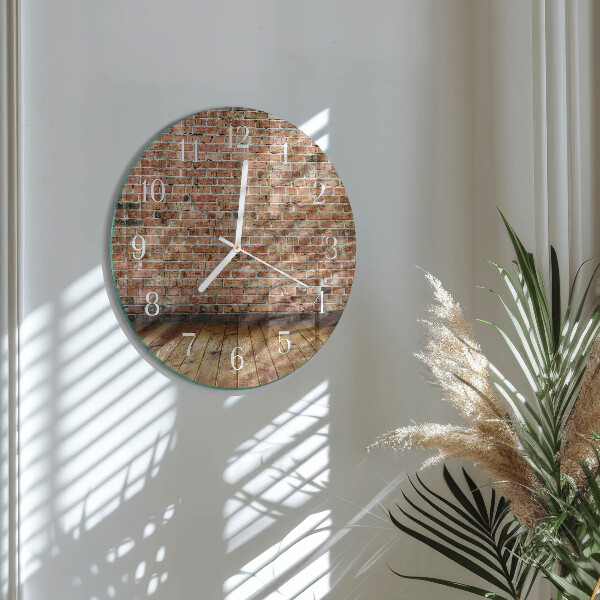 Glas wanduhr Ziegel