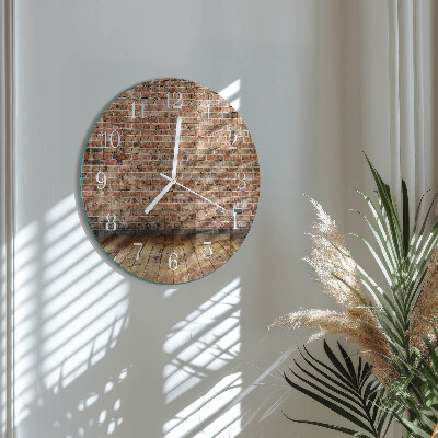 Glas wanduhr Ziegel