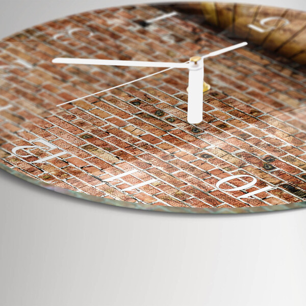 Glas wanduhr Ziegel