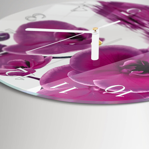 Glas wanduhr Orchidee