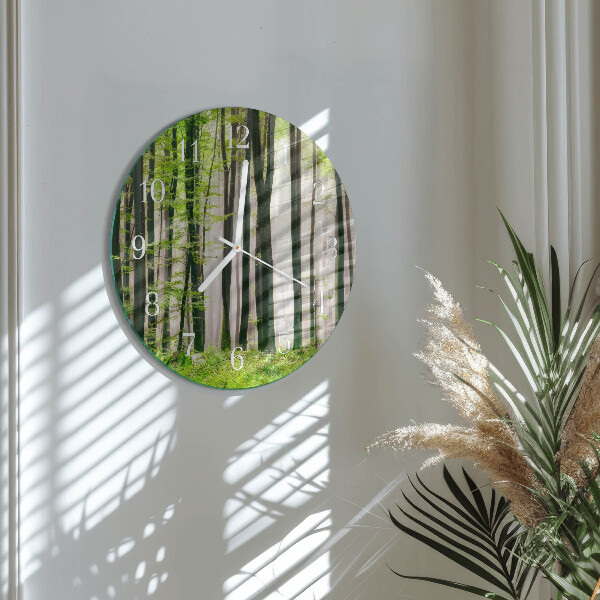 Glas wanduhr Wald