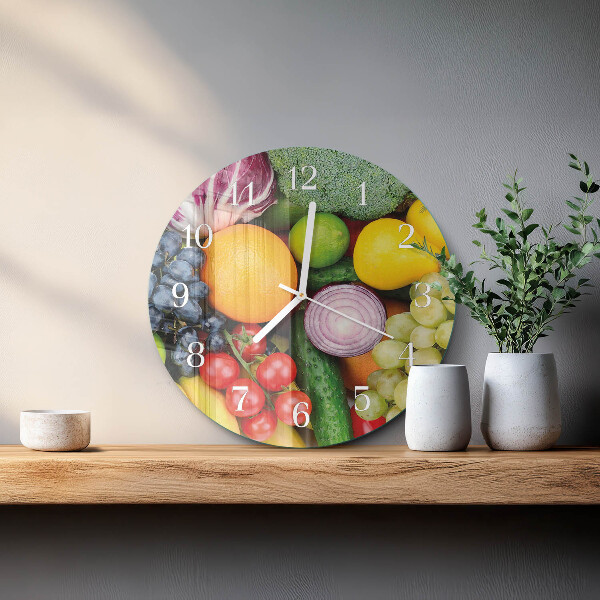 Glas wanduhr Obst und Gemüse