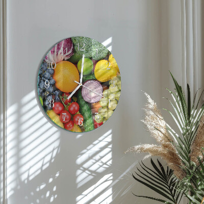 Glas wanduhr Obst und Gemüse
