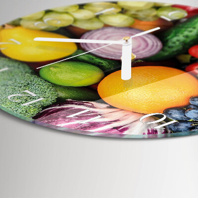 Glas wanduhr Obst und Gemüse