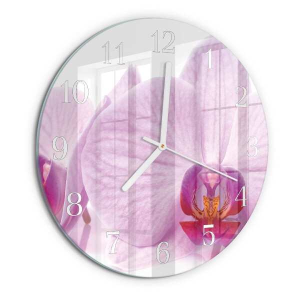 Glas wanduhr Orchidee