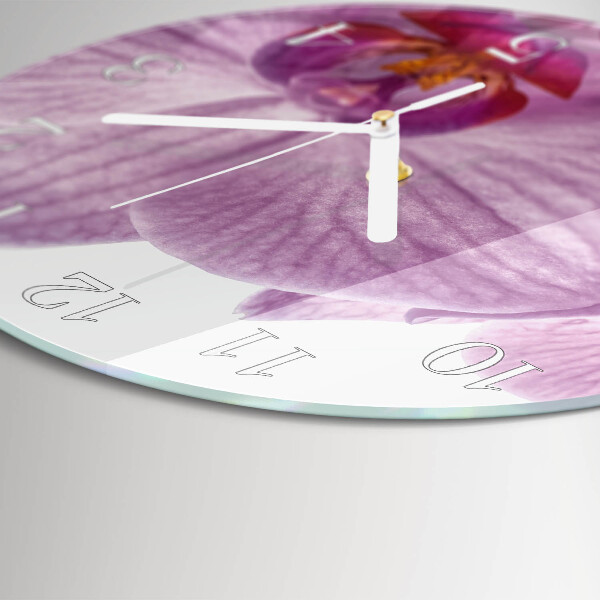 Glas wanduhr Orchidee