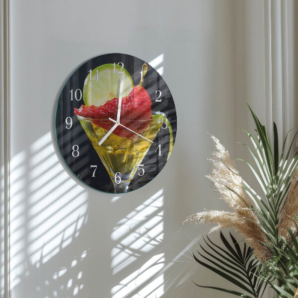 Glas wanduhr Cocktail