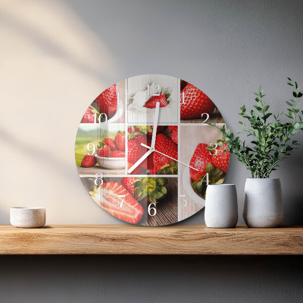 Glas wanduhr Erdbeeren