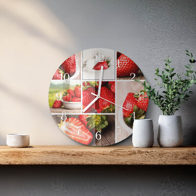 Glas wanduhr Erdbeeren