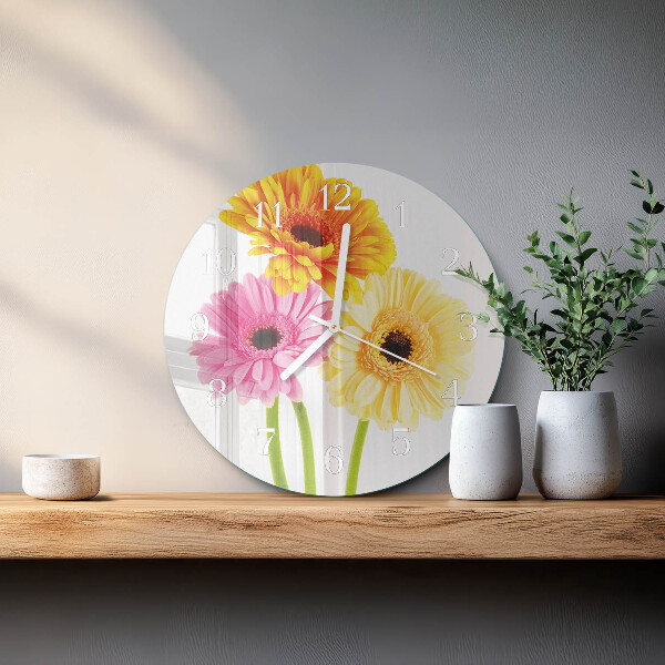 Glas wanduhr Blumen