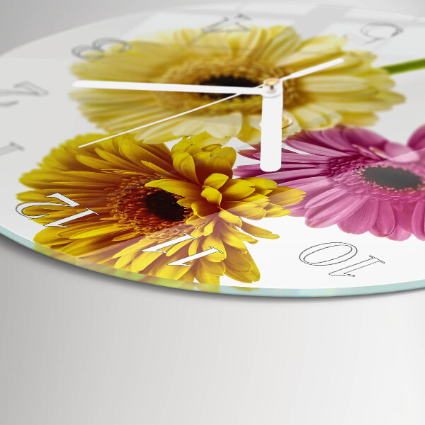 Glas wanduhr Blumen